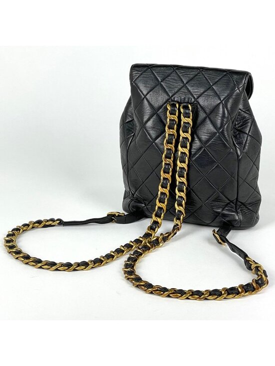 Chanel CC Logo Backpack Leather Black main image 6